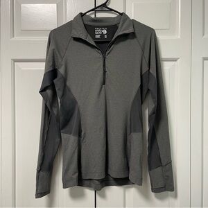 Mountain Hardwear women’s Medium Gray and Black Quarter-Zip Pullover